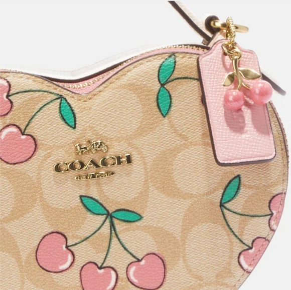 Coach Bags Coach Heart Crossbody In Signature Canvas With Heart